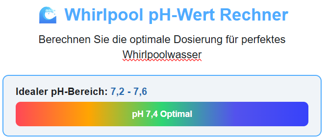 ph Wert Rechner für Whirlpool Swimmingpool