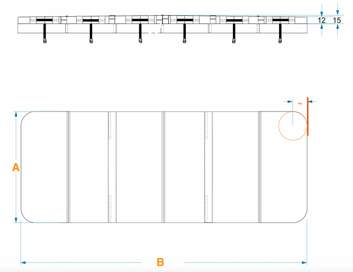 Skydd för simbassäng tillverkat efter mått 460 till 690 cm - 3 delar