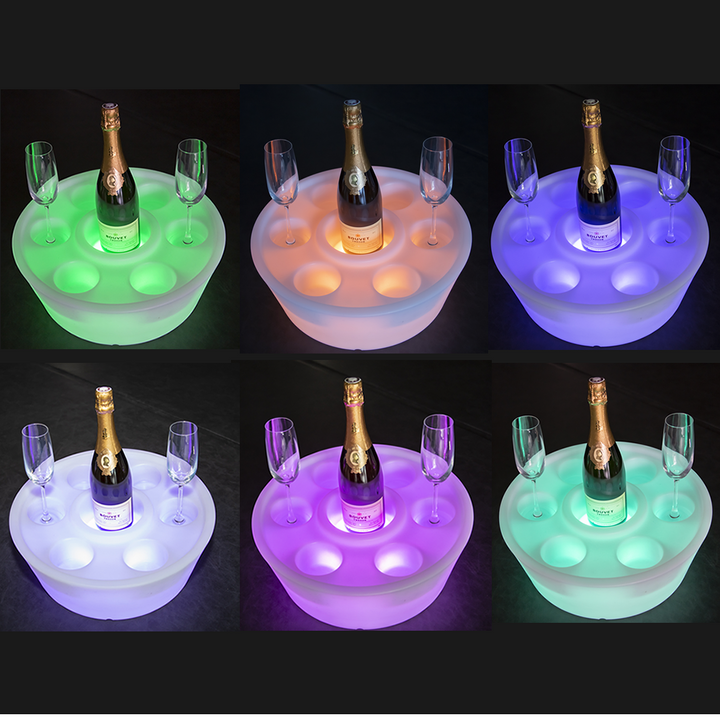 Flytande poolbar med LED-belysning