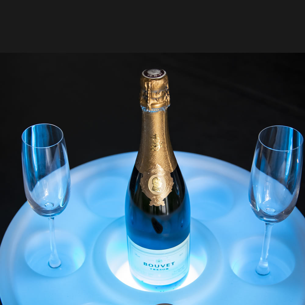 Flytande poolbar med LED-belysning