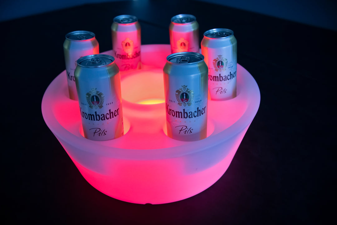 Flytande poolbar med LED-belysning