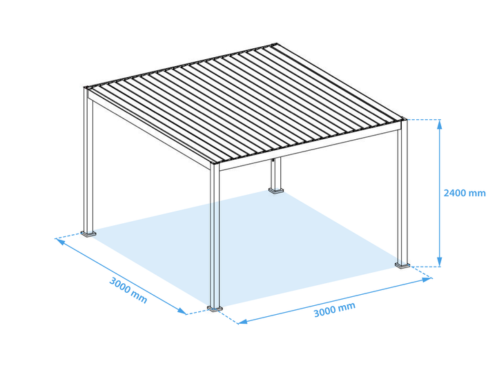Überdachung Mirador Pavillon 3 x 3 Meter anthrazit Basic